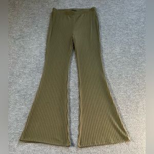 Forever 21 Olive Green Flare Stretch Pants